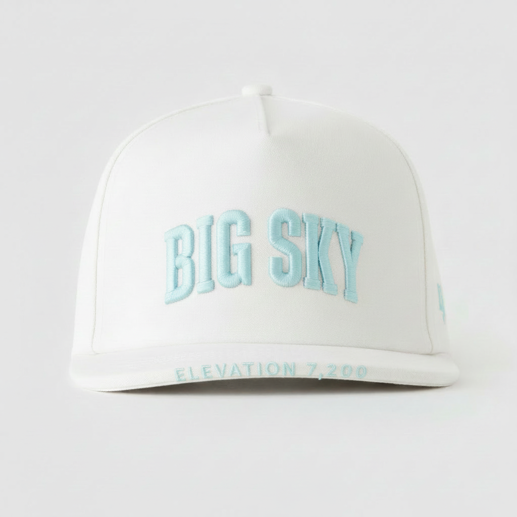 BIG SKY - ELEVATION - ICY BLUE ON WHITE