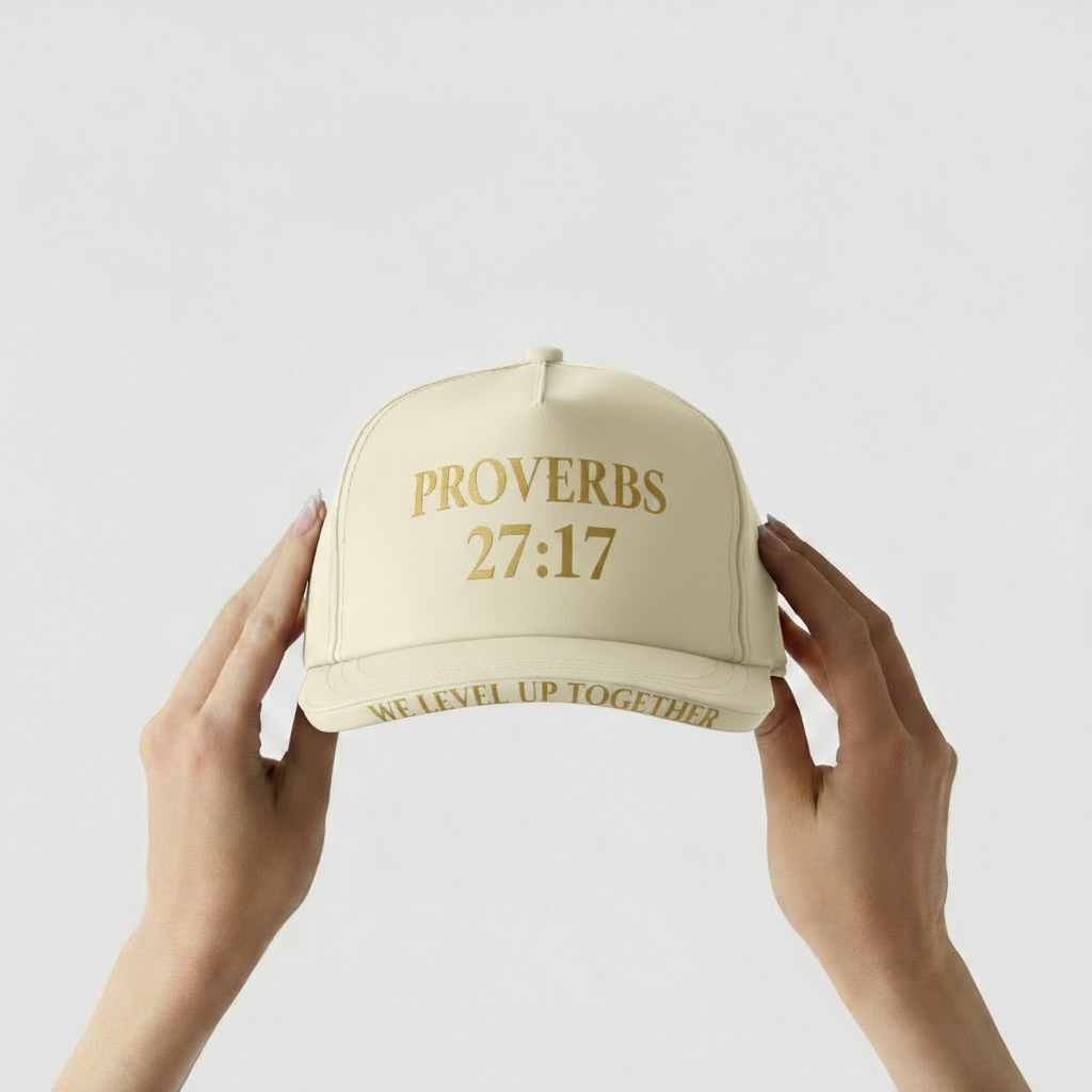 Proverbs 27:17 Ivory Gold - Scripture – Headroar Hats